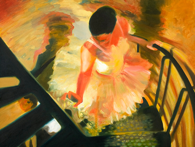 Ballerina Ascending Staircase 18x24